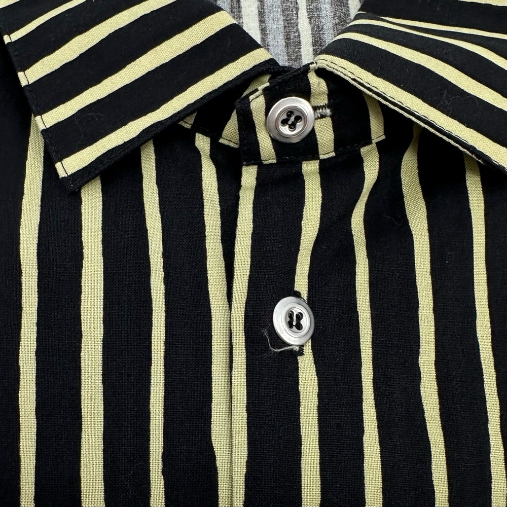 Marimekko Black and Cream Striped Button Down Shirt - Picture 16 of 16